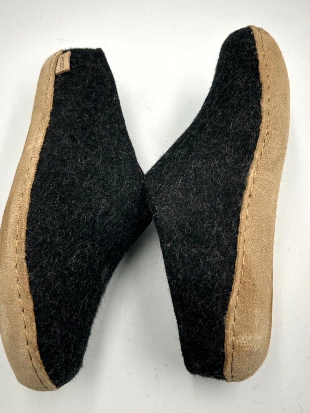NWT Glerups Women's Black Charcoal Wool Leather Sole Slip-On Slipper Sz 5.5 3283 - Picture 10 of 16